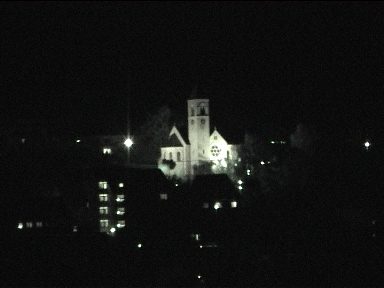 Wohnzimmerblick auf Bad Herrenalb bei Nacht