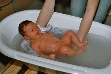 Katja beim Baden